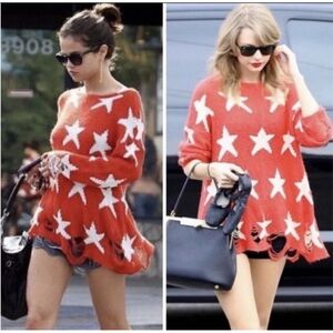 Wildfox Seeing Stars Oversized Women's Sweater Size Small ASO Taylor Swift Miley